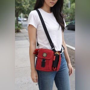 Kipling Mini Crossbody Bag Handbag Purse Dusty Red (Vitange)